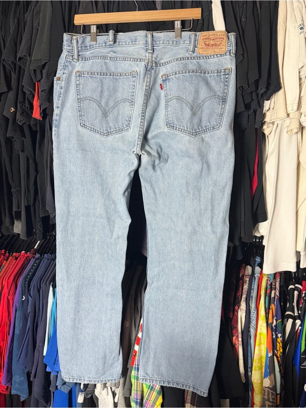 Levi’s 505 Straight Fit Jeans Men’s 38x29 Blue Light Wash Vintage U2K 00s Baggy